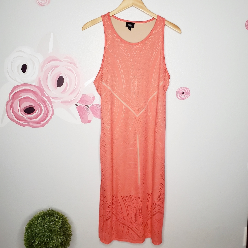 Mossimo Coral Sleeveless Maxi Dress